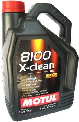 Motul102051 5W40/5L 8100 X-CLEAN 123457133 фото