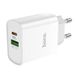 C80AМЗП Hoco C80A Rapido PD 20W+QC3.0 Type-C + USB (white) C80A фото 1